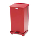 6.5 Gal Defenders Biohazard Square Steel Step-Can in Red