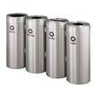 15-Gallon Glaro Four-Stream Recycling Station in Satin Aluminum 