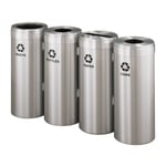 23-Gallon Glaro VALUE SERIES Four-Stream Recycling Station in Satin Aluminum - Configurable