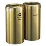 15-Gallon Glaro VALUE SERIES Two-Stream Recycling Station in Satin Brass - Configurable