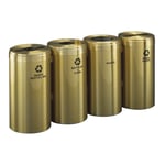 23-Gallon Glaro VALUE SERIES Four-Stream Recycling Station in Satin Brass - Configurable