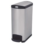 13 Gallon Stainless Steel Step-on Slim Jim in Black