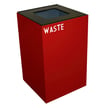 In red with square opening and "Waste" decal 