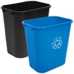 The 28 Quart in Blue with Recycling Symbol and in Blank Black 