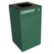 28 Gallon bin in green with square opening lid and compost decal 