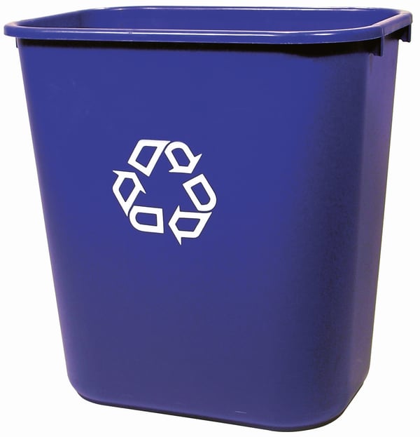 Deskside Recycling Container, Medium in Blue 