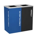 Kaleidoscope Two-Stream Square Recycling Container - Configurable