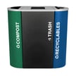 Product comes as shown- Trash in black, Cans/Bottles in blue, and Paper in green 