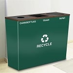 Metro Triple Stream Recycling Receptacle - Custom Colors