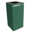 In green with square opening and "Compost" decal 