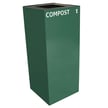 36 Gallon bin in green with square opening lid and compost decal 