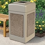 StoneTec 42 Gallon Square Waste Container - Configurable