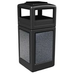 StoneTec 42 Gallon Square Waste Container with Ashtray Dome Lid - Configurable