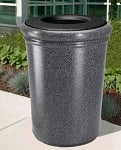 50-Gallon Round StoneTec Waste Container - Configurable