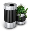 Riverview Waste Receptacle with matching planter 