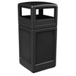 PolyTec 42 Gallon Square Dome Waste in Black 