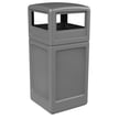 PolyTec 42 Gallon Square Dome Waste in Gray 