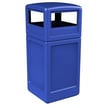 PolyTec 42 Gallon Square Dome Waste in Blue 