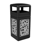 42-Gallon Dome Lid Trash Receptacle with Decorative Stainless Steel Panels - Configurable