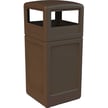 PolyTec 42 Gallon Square Dome Waste in Brown 