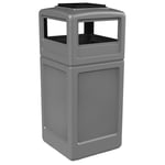 PolyTec 42 Gallon Square Waste Container with Ashtray Dome Lid - Configurable