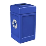 PolyTec 42 Gallon Square Recycling Container with Open Top - Mixed Opening - Configurable