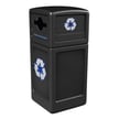 PolyTec 42 Gal Square Recycling Container with Dome Lid in Black 