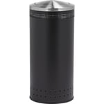 Imprinted 360 with Swivel Lid Waste Receptacle in Black - 25 Gallon