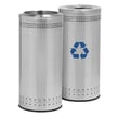 25 Gallon Imprinted 360 Waste & Recycling Station in Stainless Steel 