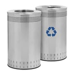 45 Gallon Imprinted 360 Recycling & Waste Station in Stainless Steel