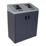 Summit Gray Double-Stream Front Access Bin w/Sloped Lid