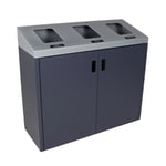 Summit Gray Triple-Stream Front Access Bin w/Sloped Lid