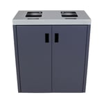 Summit Gray Double-Stream Front Access Bin w/Flat Lid