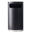 Half Round Waste Container Shown in Black 