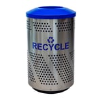 Arena 51 Series Perforated Indoor Recycling Receptacle in Stainless Steel - Configurable