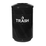 Arena 51 Series Perforated Indoor Trash Receptacle in Black - Configurable