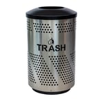 Arena 51 Series Perforated Indoor Trash Receptacle in Stainless Steel - Configurable