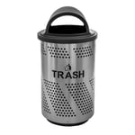 Arena 51 Series Perforated Outdoor Trash Receptacle in Stainless Steel - Configurable