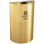 Glaro Half-Round Recycling Container in Satin Brass 14 Gallon - Configurable