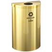 Half-Round Recycling Container in Satin Brass 16 Gal 