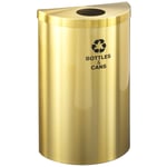 Glaro VALUE SERIES Half-Round Recycling Container in Satin Brass 16 Gallon - Configurable