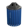 Pyramid Lid Barrel in Blue with Recycle labels 