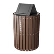 Swing Lid Barrel in Brown with Trash labels 