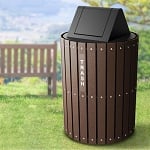 Recycling and Waste Barrel with Swing Lid - Configurable