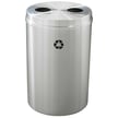 Glaro dual purpose recycling container in satin aluminum 