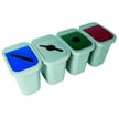 Use colors and restricted openings to help separate recycling streams 