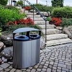 Boka Double Stainless Steel Recycling Container with Canopy - Configurable