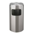 New Yorker Waste Receptacle with Flat Top in Satin Aluminum - 10 Gallon 