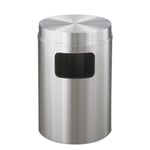 New Yorker Waste Receptacle with Flat Top in Satin Aluminum - 17 Gallon