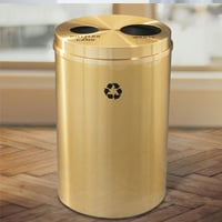 Satin Brass Recycling Containers